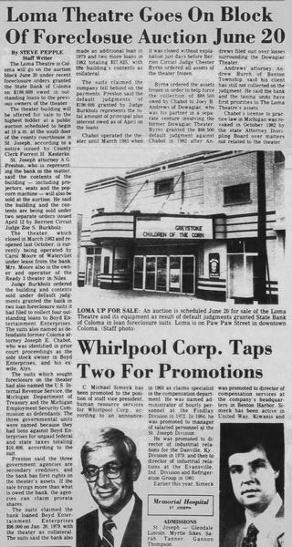 Loma Theatre - The Herald Palladium Sat May 12 1984